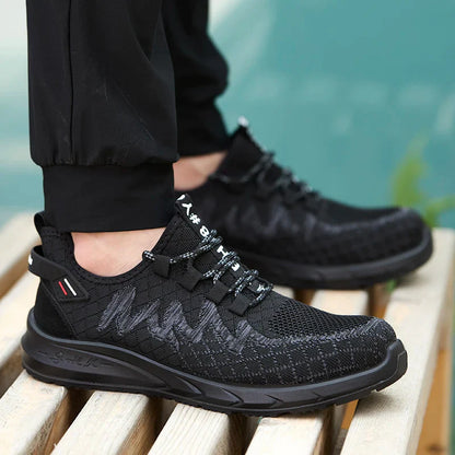 Lightweight Safety Shoes Men Steel Toe Sneakers Puncture Proof Breathable Work Safety Boots Man Comfy Construction Work Shoes