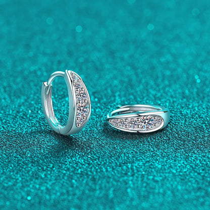 Full D Color Moisanite Earrings 925 Sterling Silver Lab Diamond Sparking Hoop Earrings Wedding Party Earring Fine Jewelry