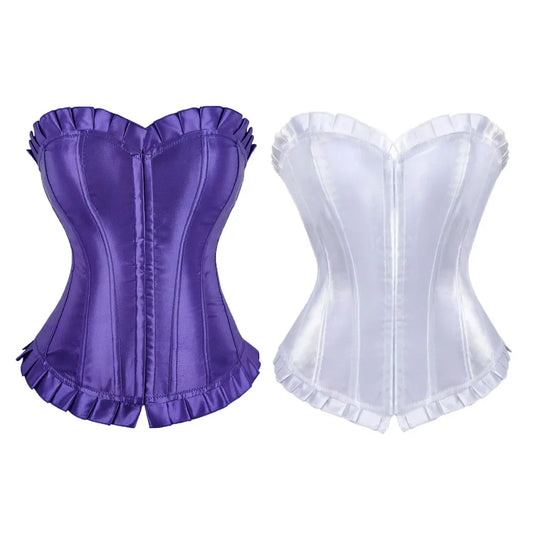 Satin Corset Top Overbust Victorian Corsets and Bustiers Plus Size 6xl Backless Corsets for Women fashion Blue Purple White