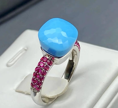 Classic Purple Zircon Ring for Women Candy Sweety Style Synthetic Crystal Inlay Jewelry Elegant Gift for Her Birthday Party