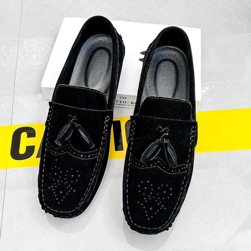 Loafers Men Casual Shoes Tassel Brogue Shoes Men Loafers Moccasins Breathable Slip on Big Size Driving Loafers for Men Shoes