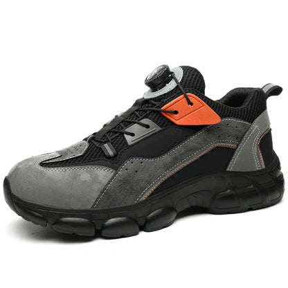 Rotary Buckle New Work Sneakers Lightweight Protective Shoes Safety Industrial Puncture-Proof Anti-smash Men Steel Toe Shoes