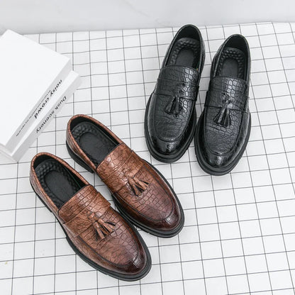 Formal Shoes For Men Fashion Casual Leather Loafers Male Slip On Business Leather Shoes Men's Dress Shoes Party Office Loafers