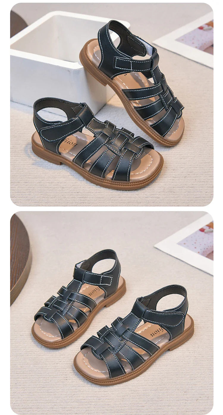 Kids Summer Sandals for Boys Girls Unisex Fashion Open Toes All Match Size 21-30 Children Beach Shoes Anti-skid Breathable Soft