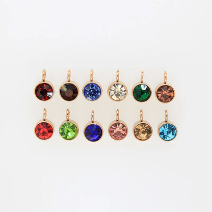 144Pcs/Lot Stainless Steel Birthstone Charms For Women Girl Pendant Earrings Bracelet Jewelry Gift Making DIY Accessories