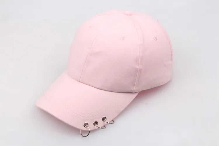 Hip Hop Women's Baseball Cap With Ring Circle Snapback Hats For Men Women Unisex Dad Hat Adjustable Kpop Korean Style Gorra