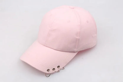 Hip Hop Women's Baseball Cap With Ring Circle Snapback Hats For Men Women Unisex Dad Hat Adjustable Kpop Korean Style Gorra