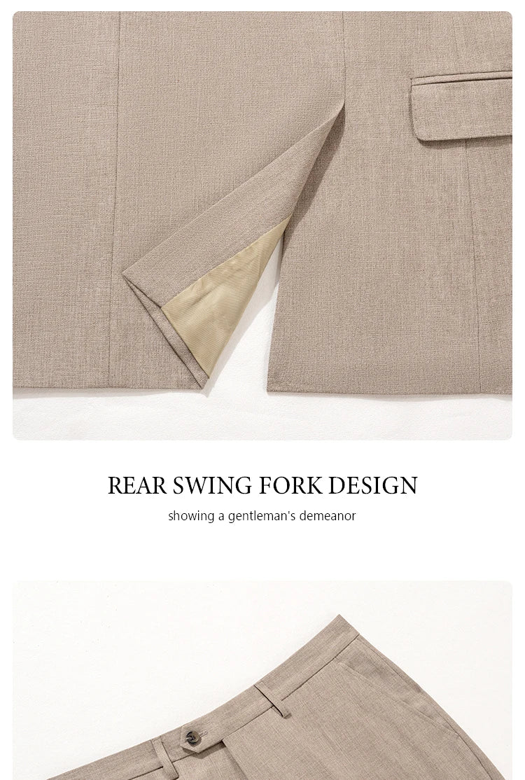 Novo terno masculino de 2 botões, design moderno azul, blazer de escritório, traje masculino de luxo, acabamento com miçangas na borda