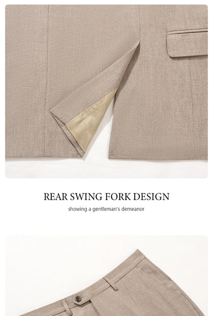 Novo terno masculino de 2 botões, design moderno azul, blazer de escritório, traje masculino de luxo, acabamento com miçangas na borda