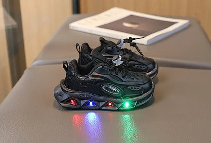 Baby Shoes 2025 Spring Autumn New Boys and Girls Light Up Clunky Sneaker Small and Medium-sized Children's Soft Soled Baby Shoes