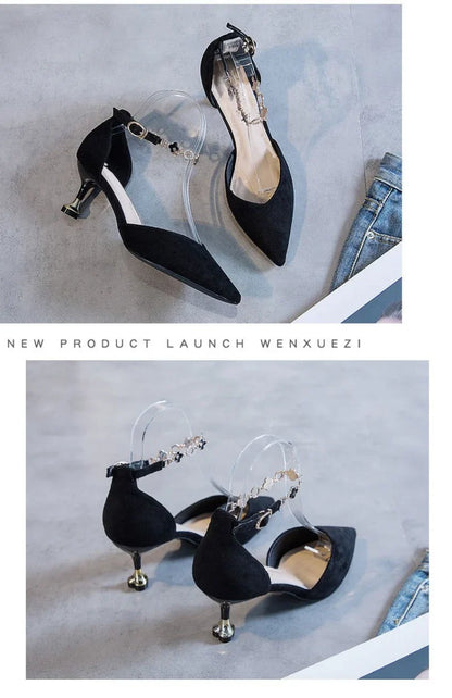New fashion dinner party dance design style mature senior all-match small skirt Internet celebrity same high heels