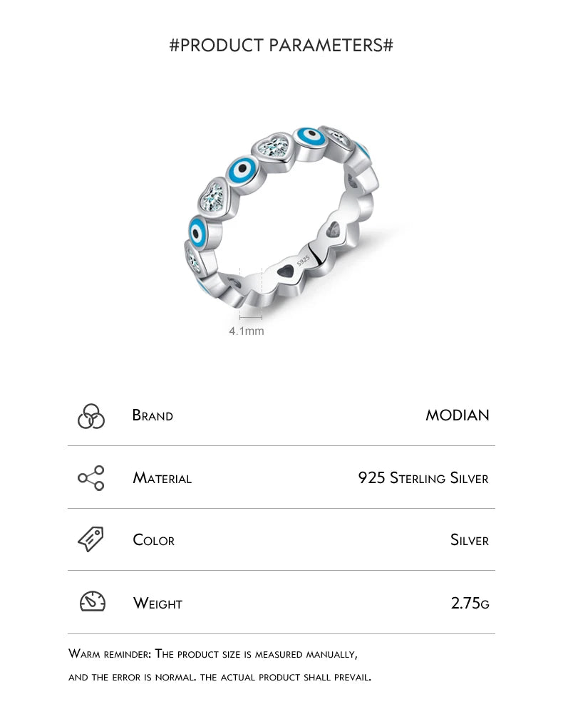 925 Sterling Silver Cute Blue Ghost Eyes Ring Sparkling Clear Cubic Zirconia For Women Fine Fashion Jewelry Birthday Gift