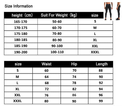 Men Compression Tight Leggings Running Sports Male Gym Fitness Jogging Pants Quick Dry Trousers Workout Training Yoga Bottoms