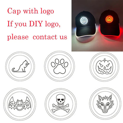 Baseball Caps Night Glow Light Cap Boys Girls Fashion Headwear Costumes Accessory Caps Hats