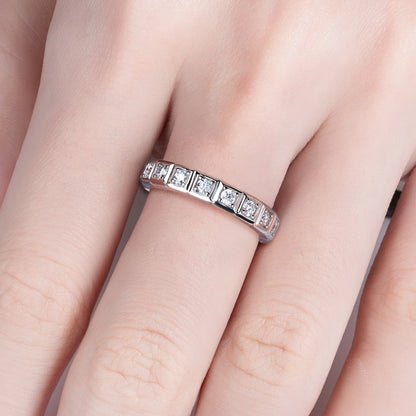 2.2mm D Color Moissanite Princess Eternity Band Ring 925 Sterling Silver Wedding Band For Women Jewelry Wholesale