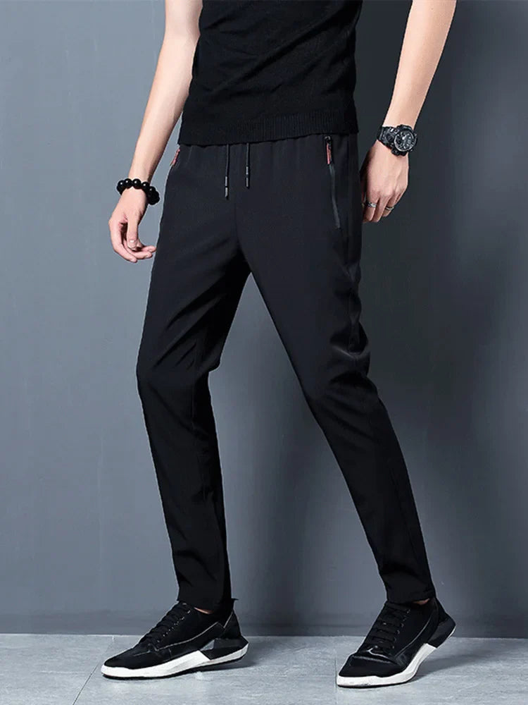 Men's Casual Pants Stretch Slim Fit Elastic Waist Jogger Korean Classic Blue Black Gray Male Brand Trousers Plus Size 4XL 5XL