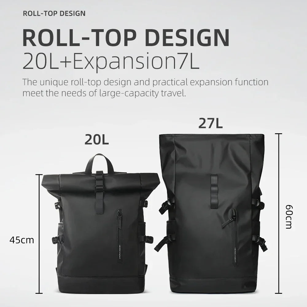 Expandable Travel Backpack Men Large Capacity Waterproof 15.6” Laptop Bag Hiking Rucksack Cycling Daypack Bag with USB Port