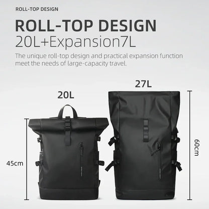 Expandable Travel Backpack Men Large Capacity Waterproof 15.6” Laptop Bag Hiking Rucksack Cycling Daypack Bag with USB Port