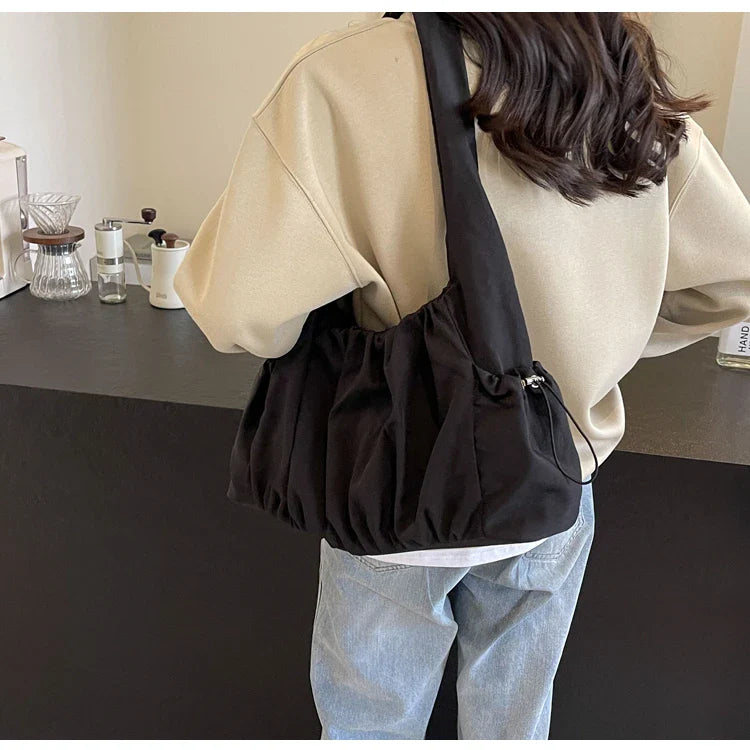 Hot Selling Fashion Nylon Pleated Women's Crossbody Bag 2026 New Casual Trend Versatile Large Capacity Tote Women's Shoulder Bag