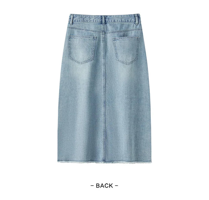 Women Denim Skirt Summer 2024 New Arrival With High Slit And Straight-Cut Design Skirts for Women