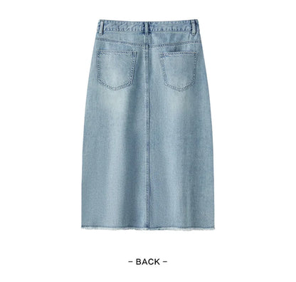 Women Denim Skirt Summer 2024 New Arrival With High Slit And Straight-Cut Design Skirts for Women