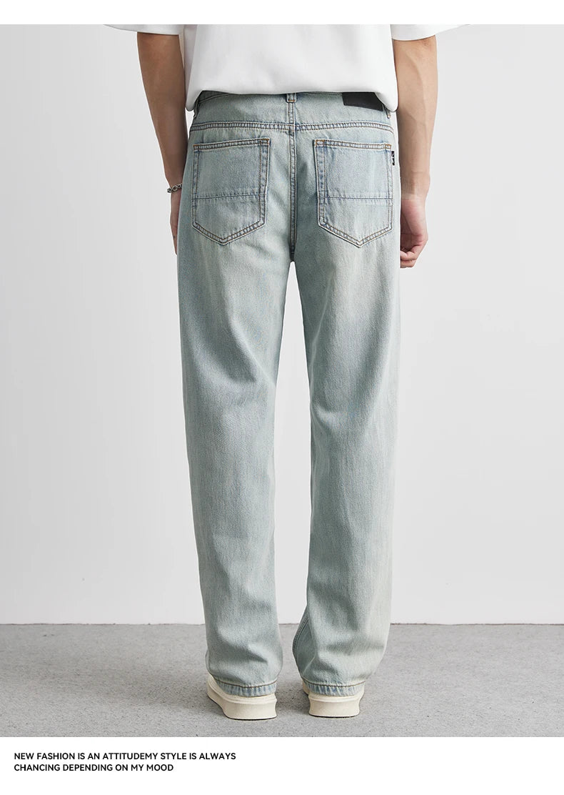 Calça Jeans Reta Verão 2025 Nova Fina Retrô Solta Casual Moda Calças Largas Calça Reta Jeans Tamanho Grande 25-36