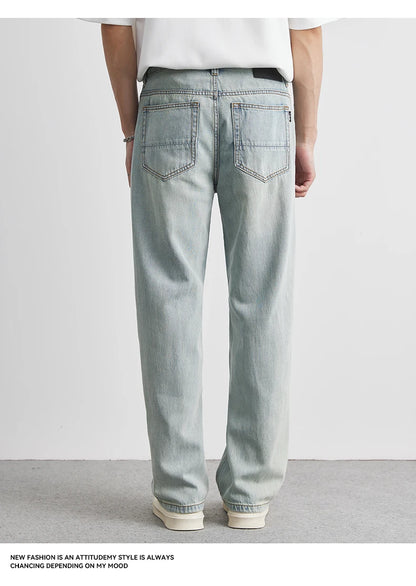 Calça Jeans Reta Verão 2025 Nova Fina Retrô Solta Casual Moda Calças Largas Calça Reta Jeans Tamanho Grande 25-36