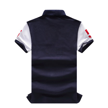 Men's polo shirt Tokyo Japan Royal short sleeve leisure sports party cotton embroidered luxury contrast color original design