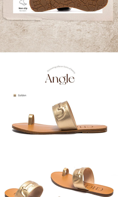 Women's Slippers For Spring/Summer 2026 New Women's Flat Beach Sandals