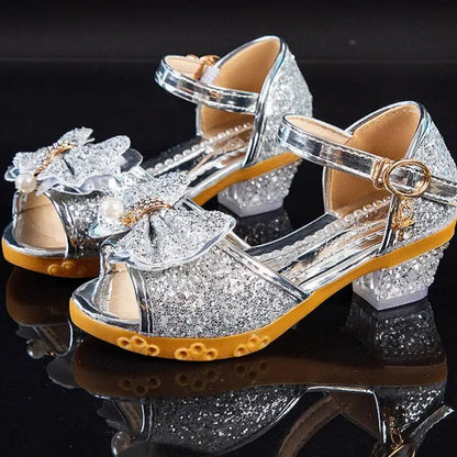 2026 Spring New Children's Shoes   Princess  Shoes Girl's Fashion Sandals Crystal Princess Shoes
