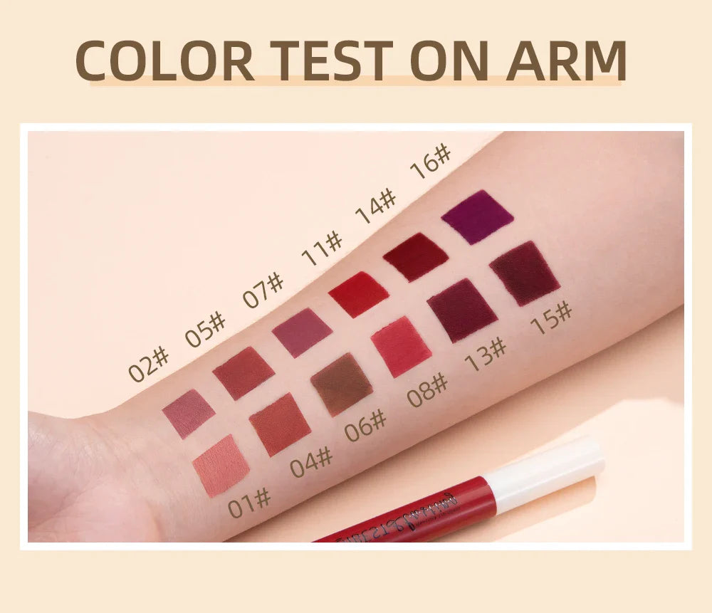 12 Colors Matte Liquid Lipstick Sets Lip Gloss Waterproof Long Lasting Sexy Red White Black Nude Lipgloss Makeup Sets