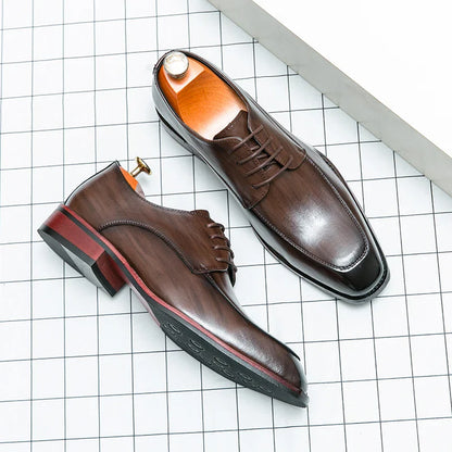 Men's Casual Oxford Shoes men Black Dress Wedding Shoes Luxury Pointed Toe Office Fashion Derby Shoes Business Leather Shoes