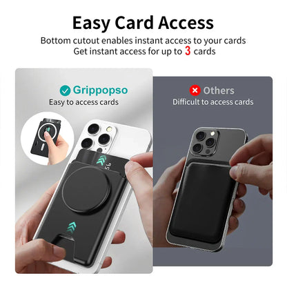 Universal Magnetic Wallet With Expanding Phone Grip,Phone Card Holder Solid SocketWallet For IPhone Samsung Wallets