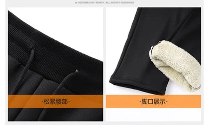 Hooded lambskin medium and elderly large size warm suit with plush thick hoodie jacket+thick pants two-piece set