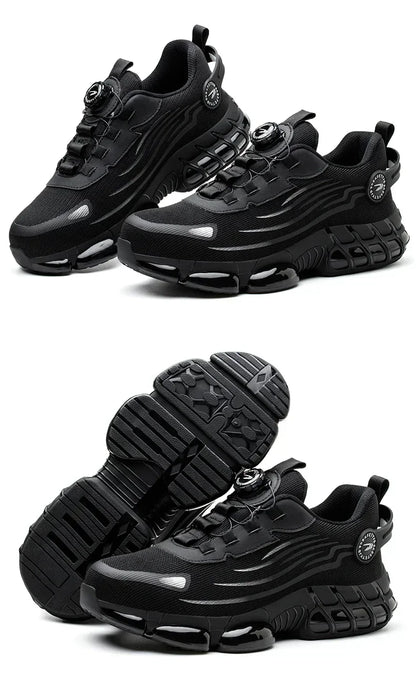 Men's Safety Work Shoes Anti-smash Anti-puncture Rotating Button Fashion Sport Boots Protective Security Men's Footwear