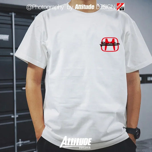 2026 VTEC Racing Club T-shirt JDM Car Enthusiast Graphic T-shirt Men's Pure Cotton Street Style Top