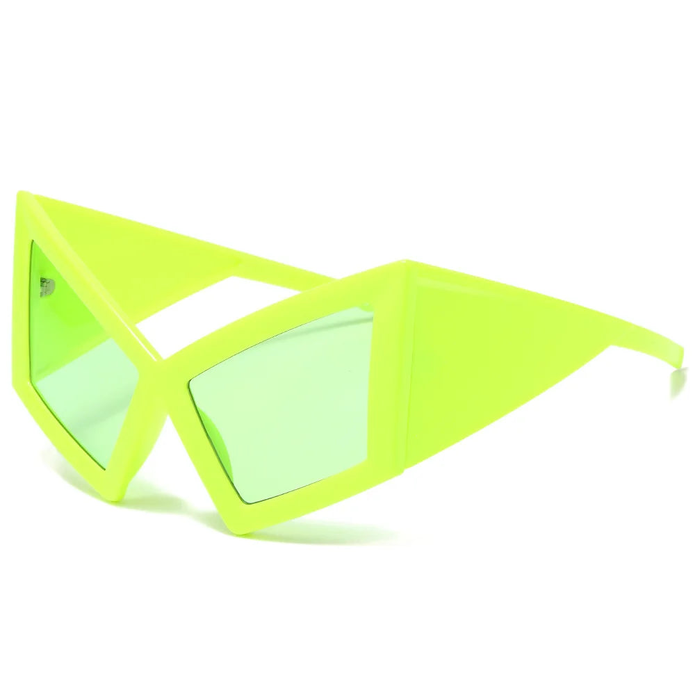 Fashion Oversized Cat Eye Sunglasses Women Red Shades UV400 Retro Gradient Men Wide Legs Sun Glasses