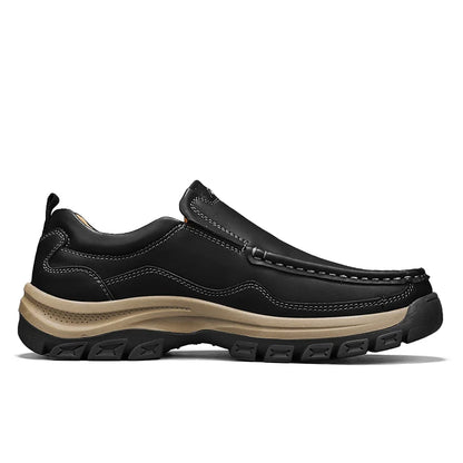 Men's Hand-Stitched Fashion Loafers, Solid Color Low-Top Casual Shoes, Simple Trendy Slip-On Sneakers, Men's Shoes for All Seasons, Daily Office Business Shoes, Large Size Men's Shoes