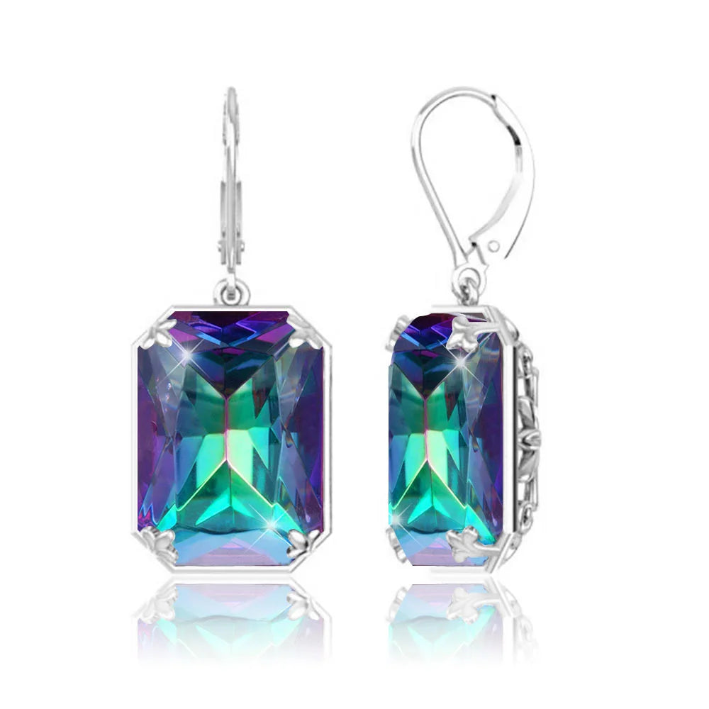 925 Sterling Sliver Earrings For Woman Vintage Ruby Gemstone Wedding Party Lever Back Drop Earring Handmade Designer Jewelry