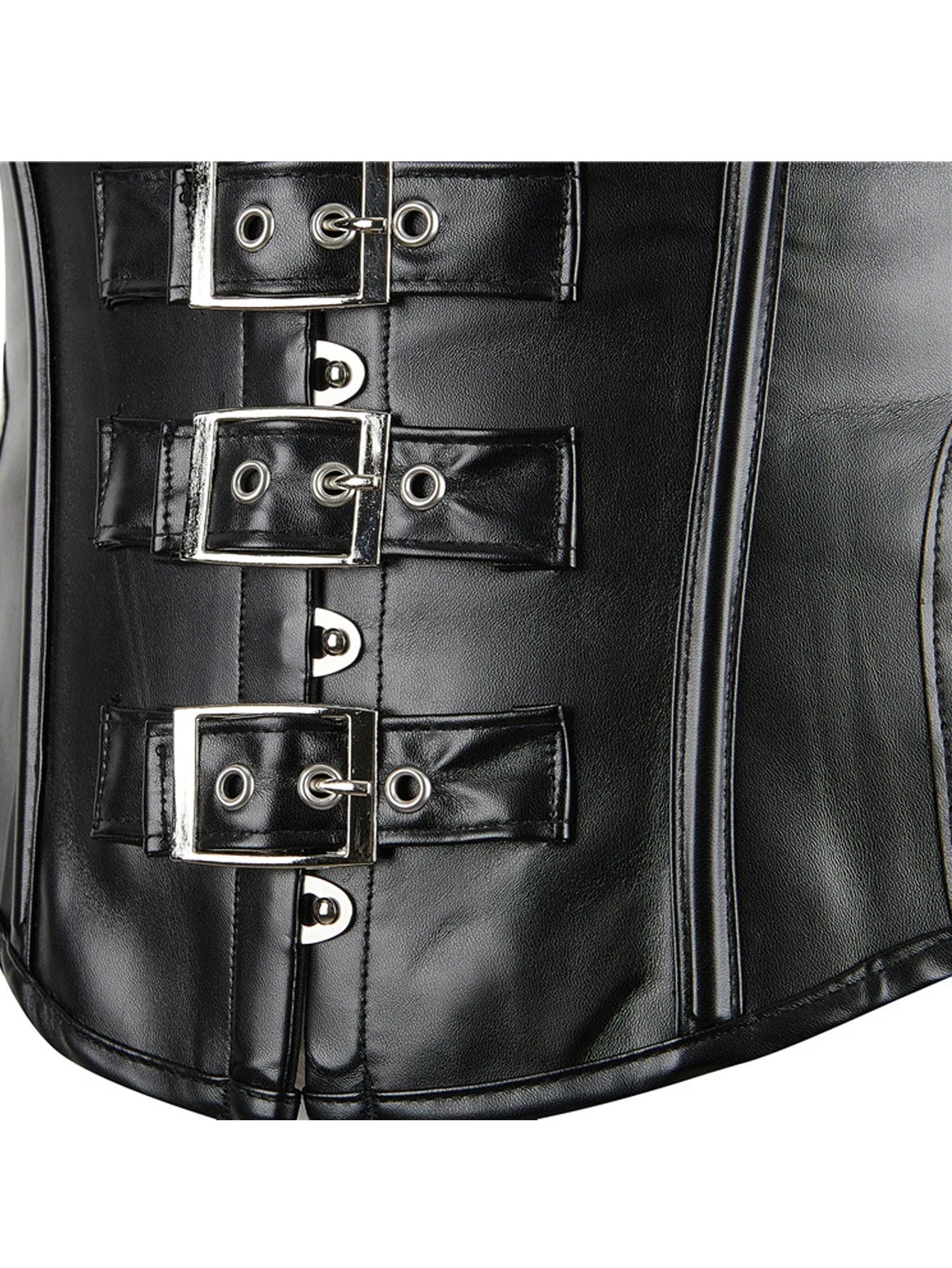 PU Leather Corset Sexy Steampunk Corset Top Halter Corselet Shapewear Women Tummy Control Bustier Lace Up Halloween Costume