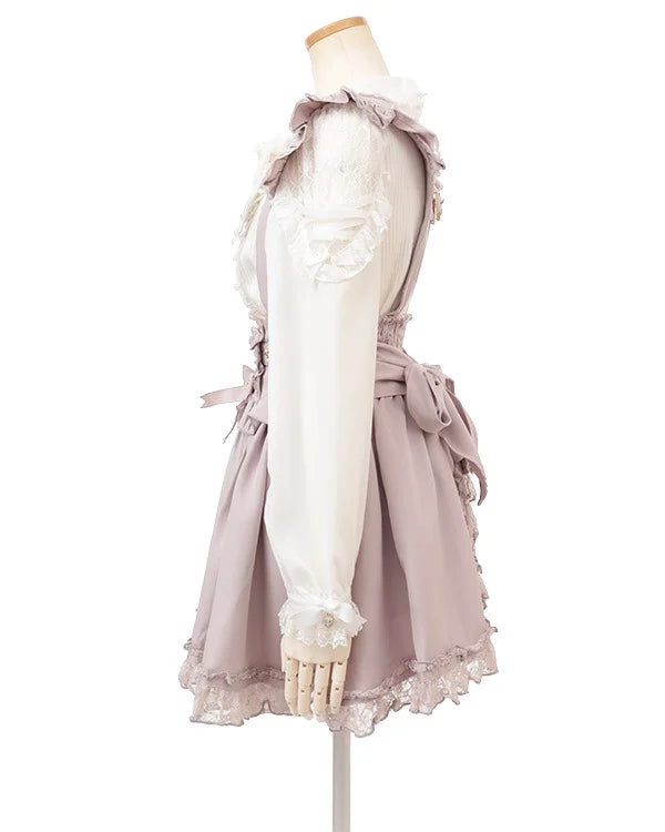 Japanese Liz Mine Mass Production Detachable Suspender Skirt Spring and Autumn Heart Cross Suspender Back Bow Straps Skirt