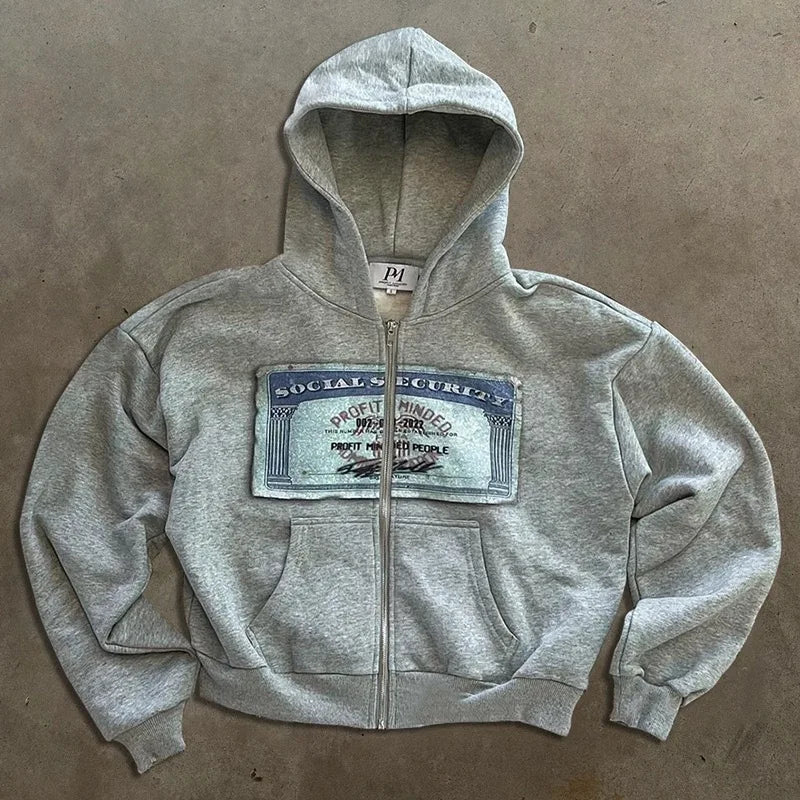 European and American Version Unisex Cute Hoodie Youth Oversized Sweatshirt Casual Clothes Zipper Jacket