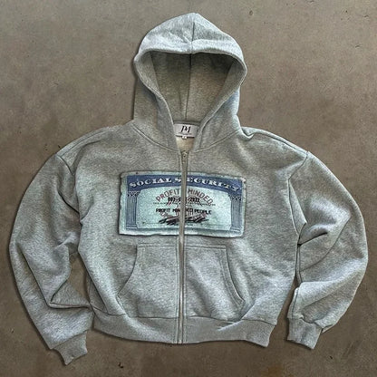 European and American Version Unisex Cute Hoodie Youth Oversized Sweatshirt Casual Clothes Zipper Jacket