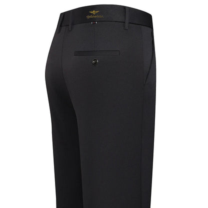 Mens Embroidery Trousers Casual Business Suit Pants Stretch Golf Dress Pants Men 4-Way Elastic Classic Black Trousers