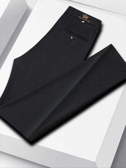 Premium Men's Stretch Business Pants – Slim Fit Solid Color Formal Trousers for All-Day Comfort & Professional Style