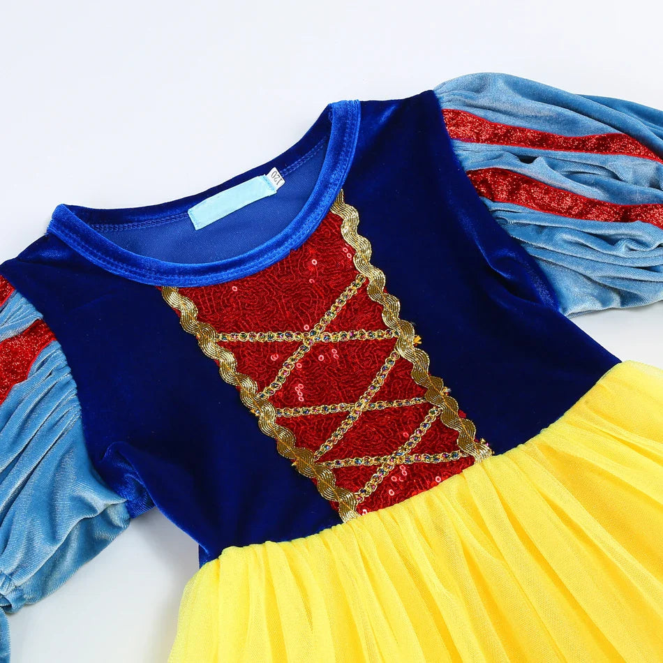 Halloween Girl Snow White Costume Party Dresses For Girls Cartoon Role Playing Outfits Kids Christmas Theme Fantasy Tulle Gown
