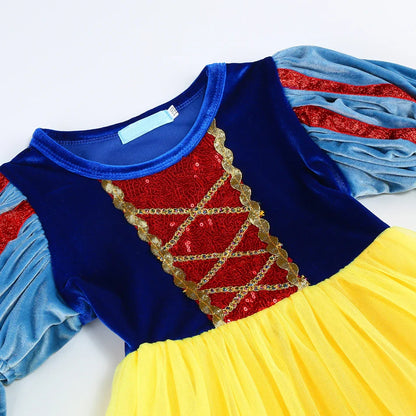 Halloween Girl Snow White Costume Party Dresses For Girls Cartoon Role Playing Outfits Kids Christmas Theme Fantasy Tulle Gown