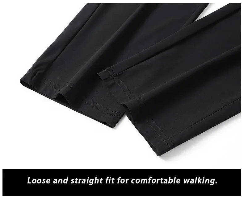 Breathable Elastic Men Running Sport Pants Ice Silk Jogging Thin Sweatpants Casual Outdoor Training Gym Fitness Trousers 8XL