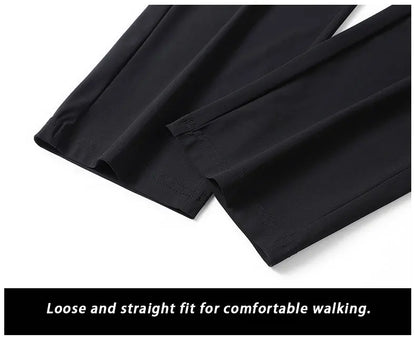 Breathable Elastic Men Running Sport Pants Ice Silk Jogging Thin Sweatpants Casual Outdoor Training Gym Fitness Trousers 8XL