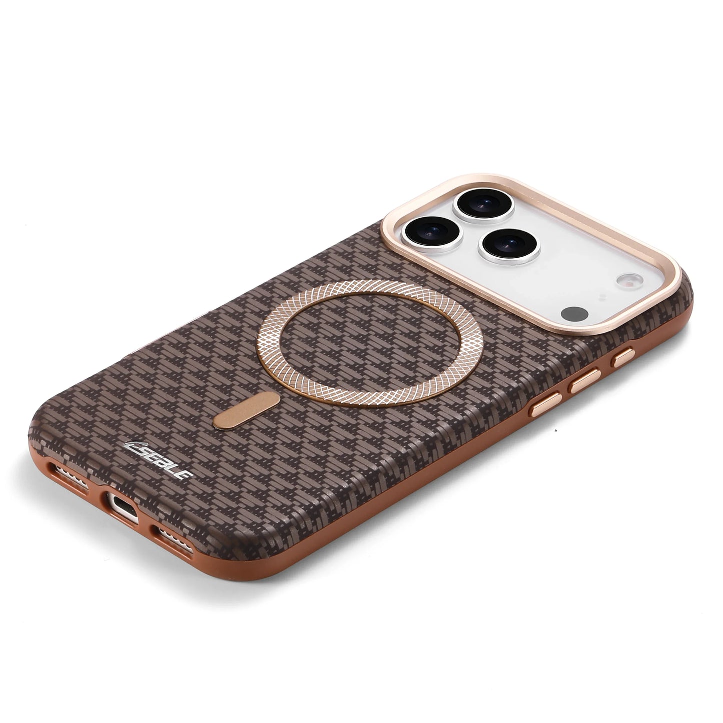 Leather Magnetic Phone Case For iPhone 17 16 15 14 13 Pro Max 17Pro 17Air Metal Lens Button Bumpe Cover